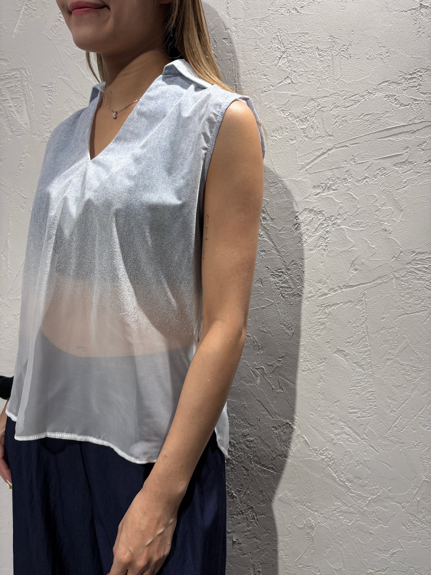 See Through Denim Vest