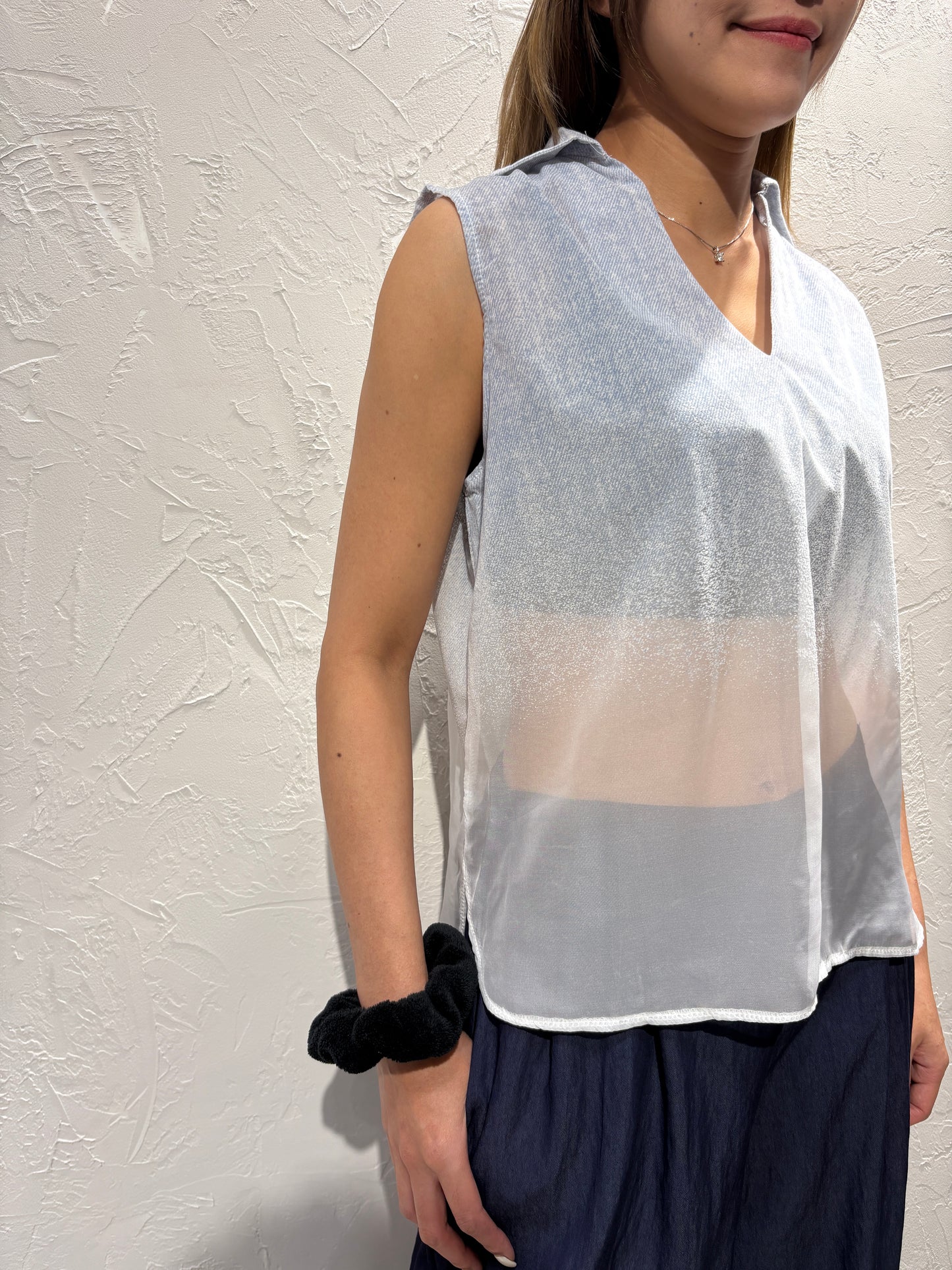 See Through Denim Vest