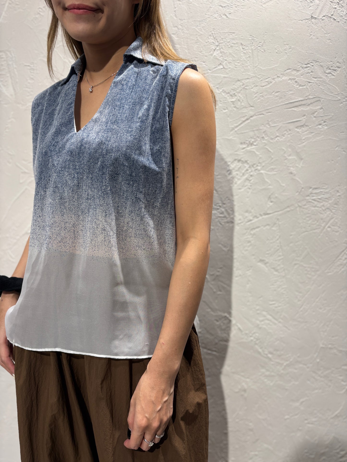 See Through Denim Vest