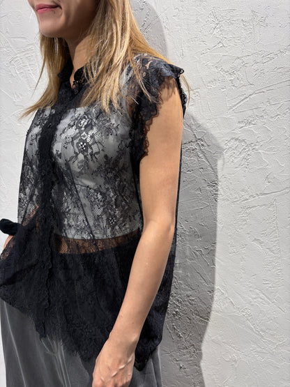 Lace See Through Vest