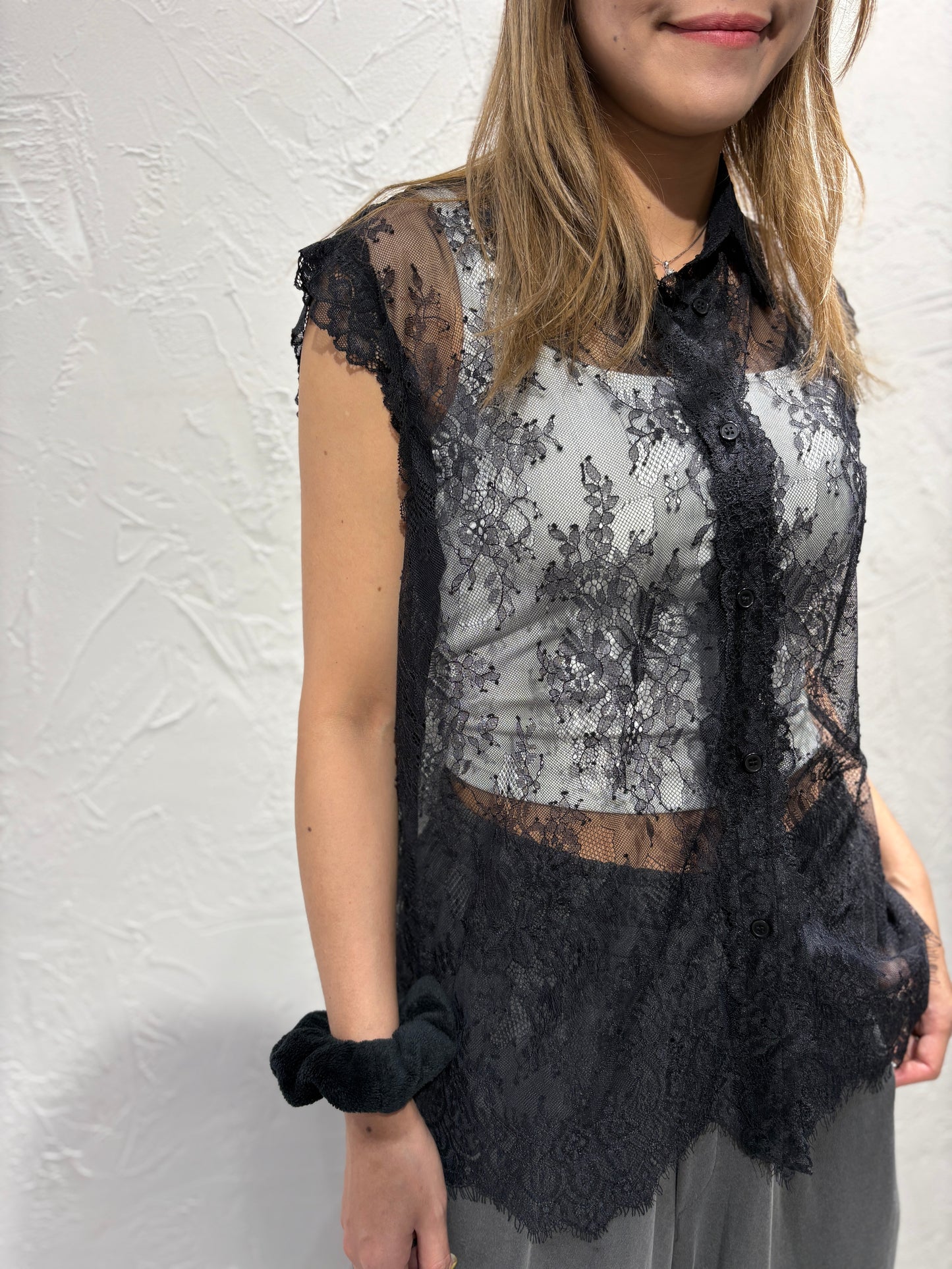 Lace See Through Vest