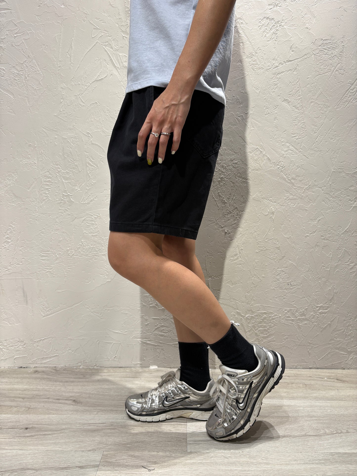 Zip Denim Shorts