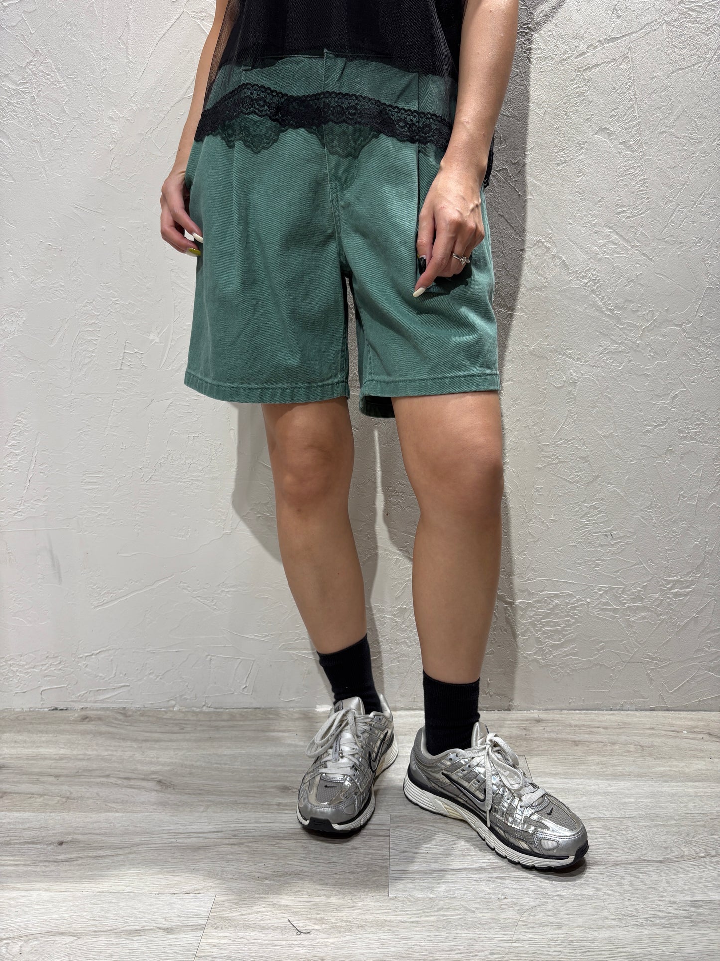 Zip Denim Shorts