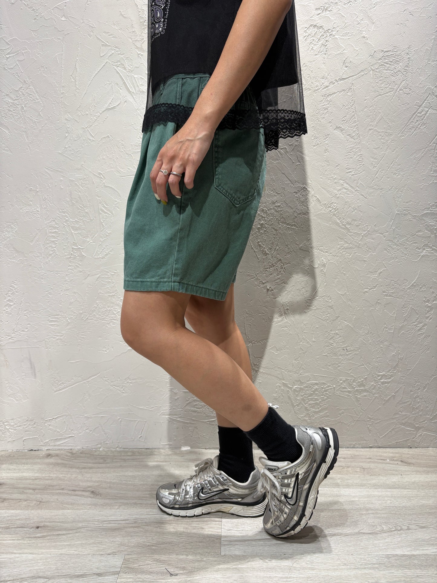 Zip Denim Shorts