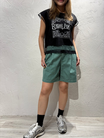 Zip Denim Shorts