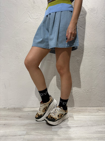 Denim Skirt-like Shorts