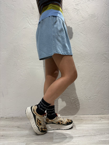 Denim Skirt-like Shorts