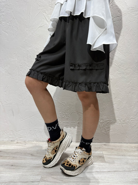 Stripes Ruffle Shorts