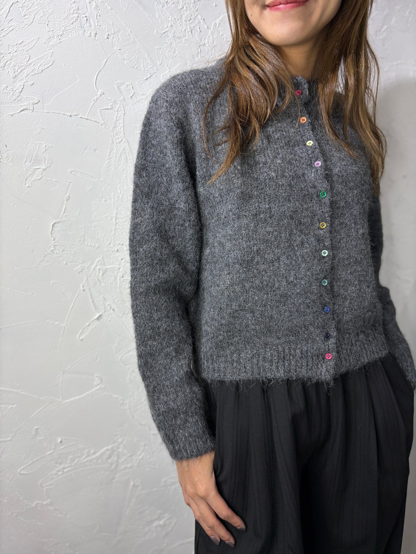 Rainbow Button Cardigan