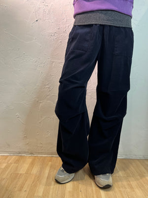 Thin Corduroy Ruffle Pants
