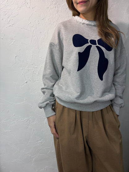 Lace Collar Ribbon Sweater