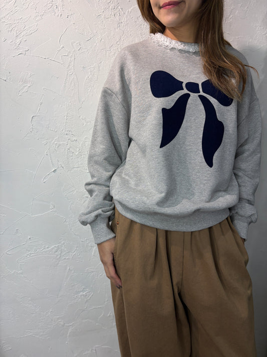 Lace Collar Ribbon Sweater