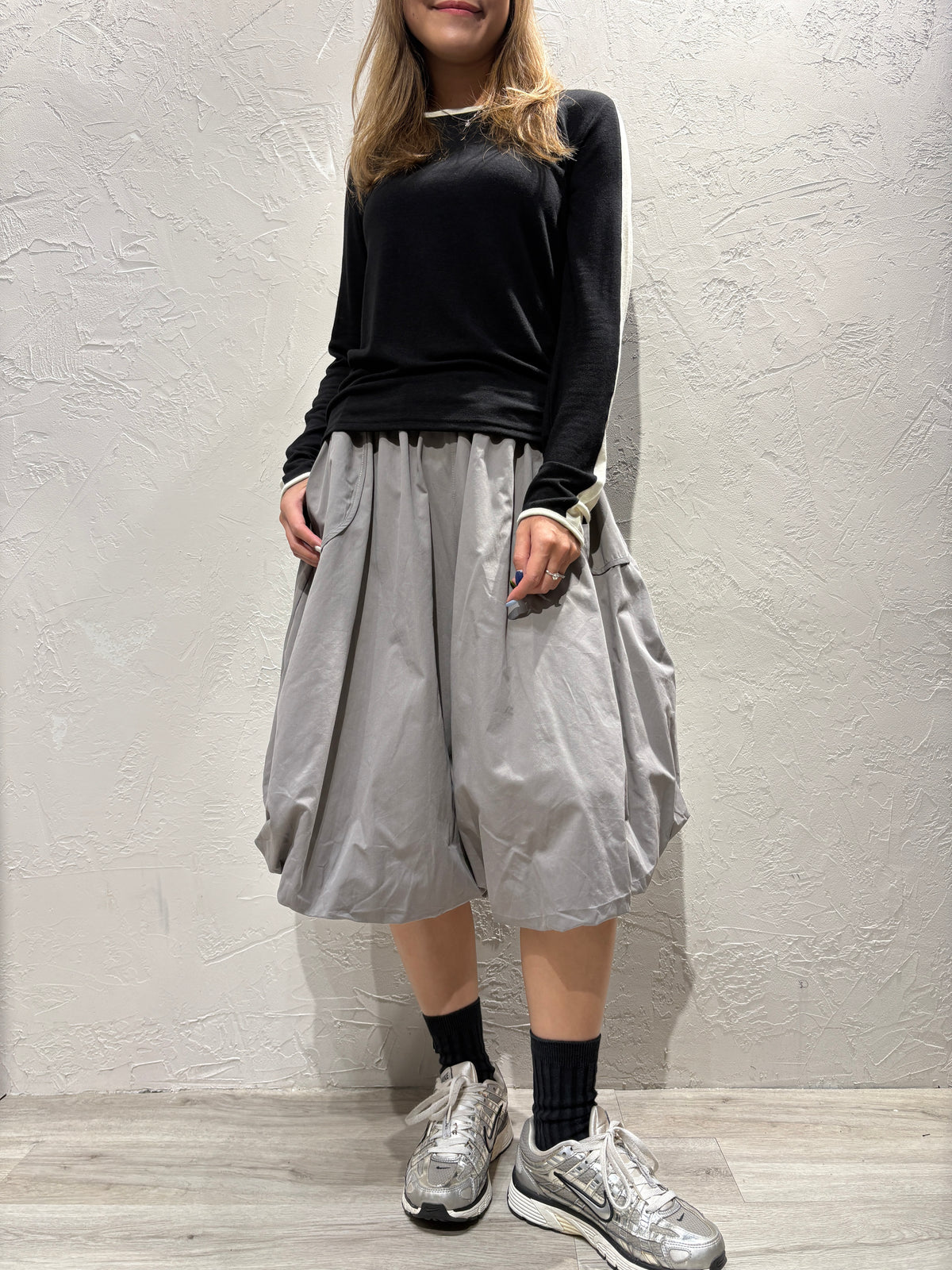 Bubble Cut Skirt-like Pants