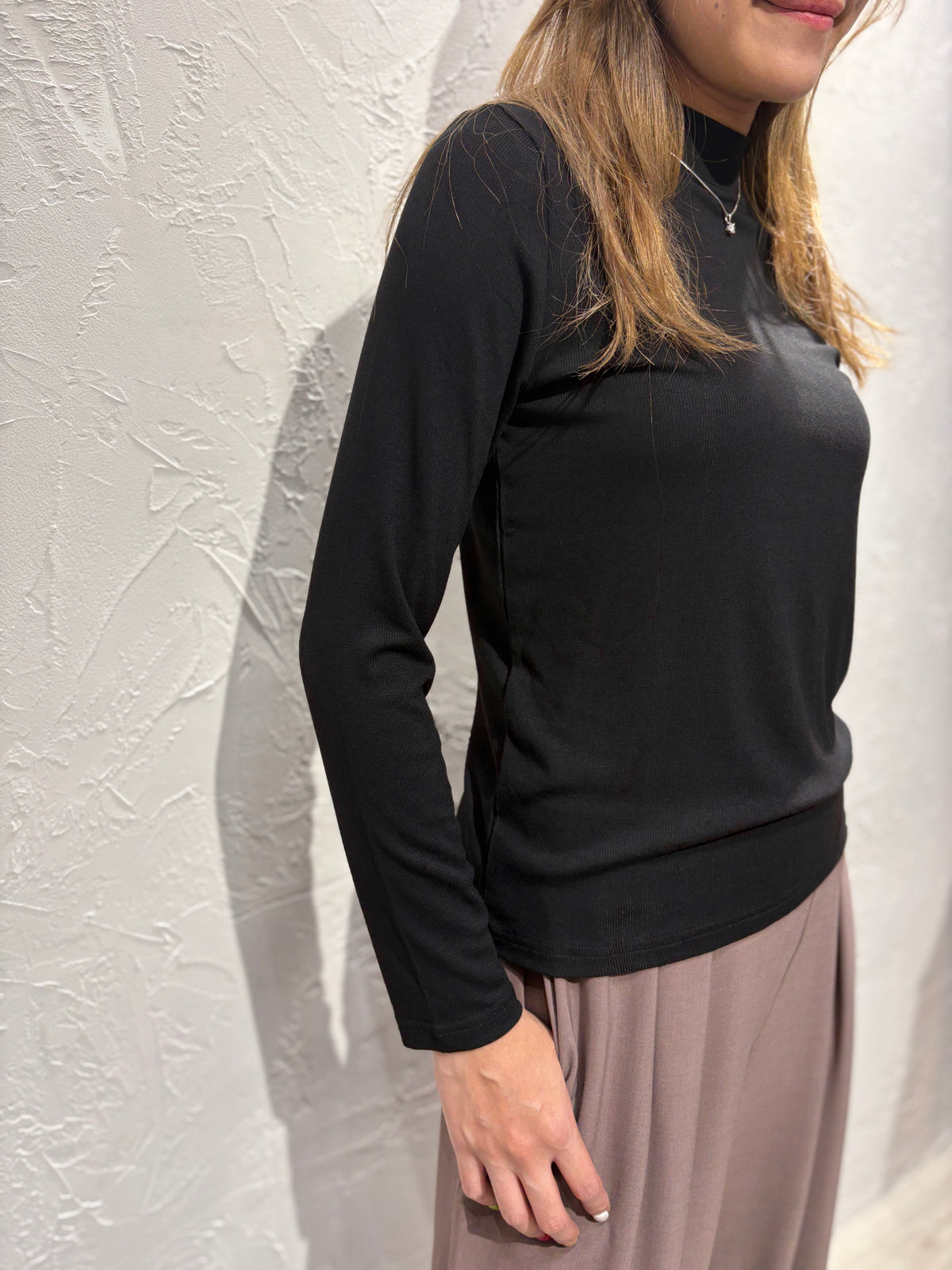 Plain Color Long Sleeves Top