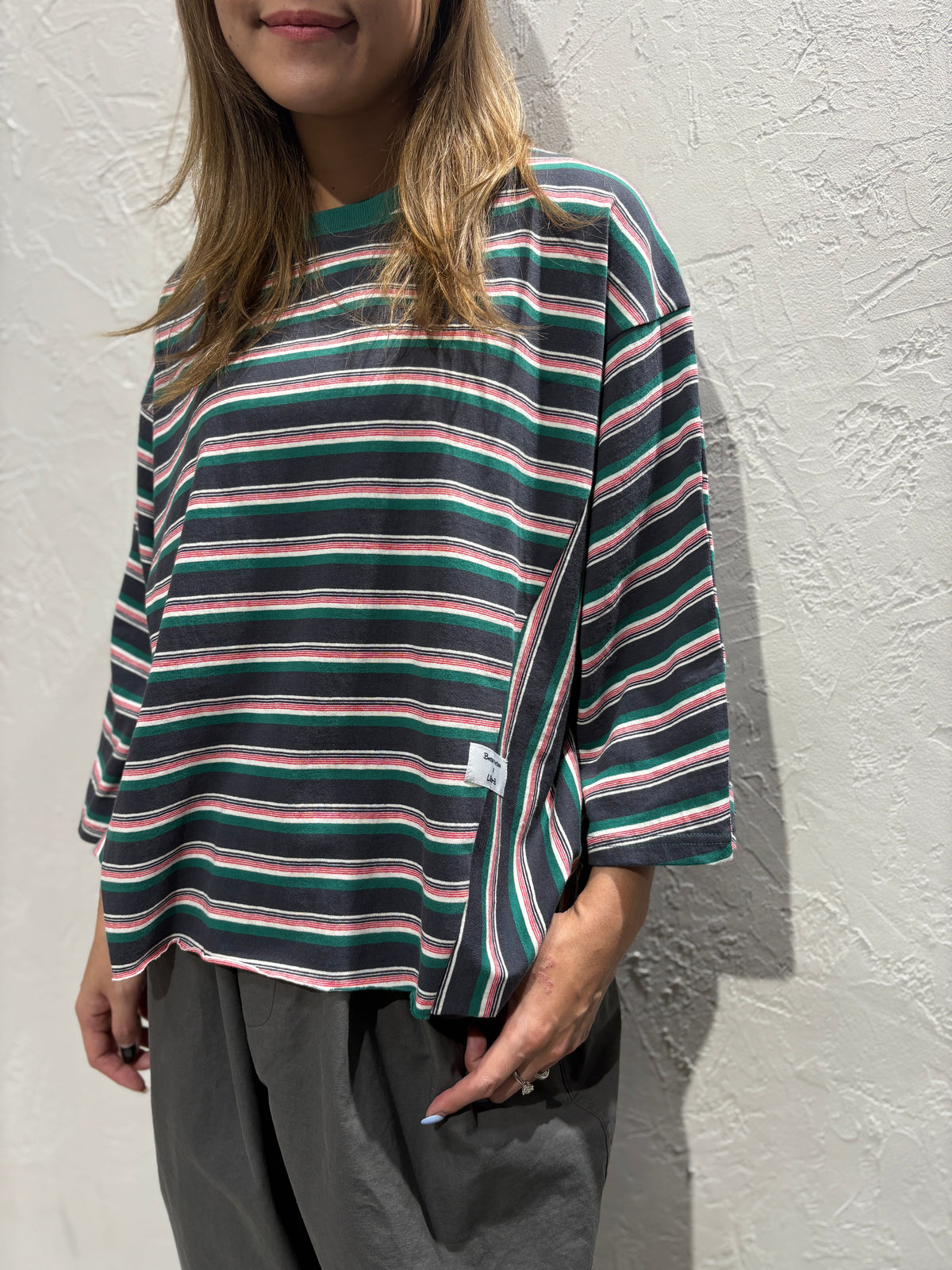 Stripes Mid-sleeves Top