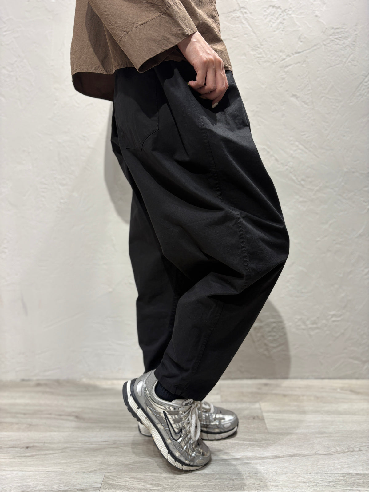 Bubble Cut Plain Color Pants