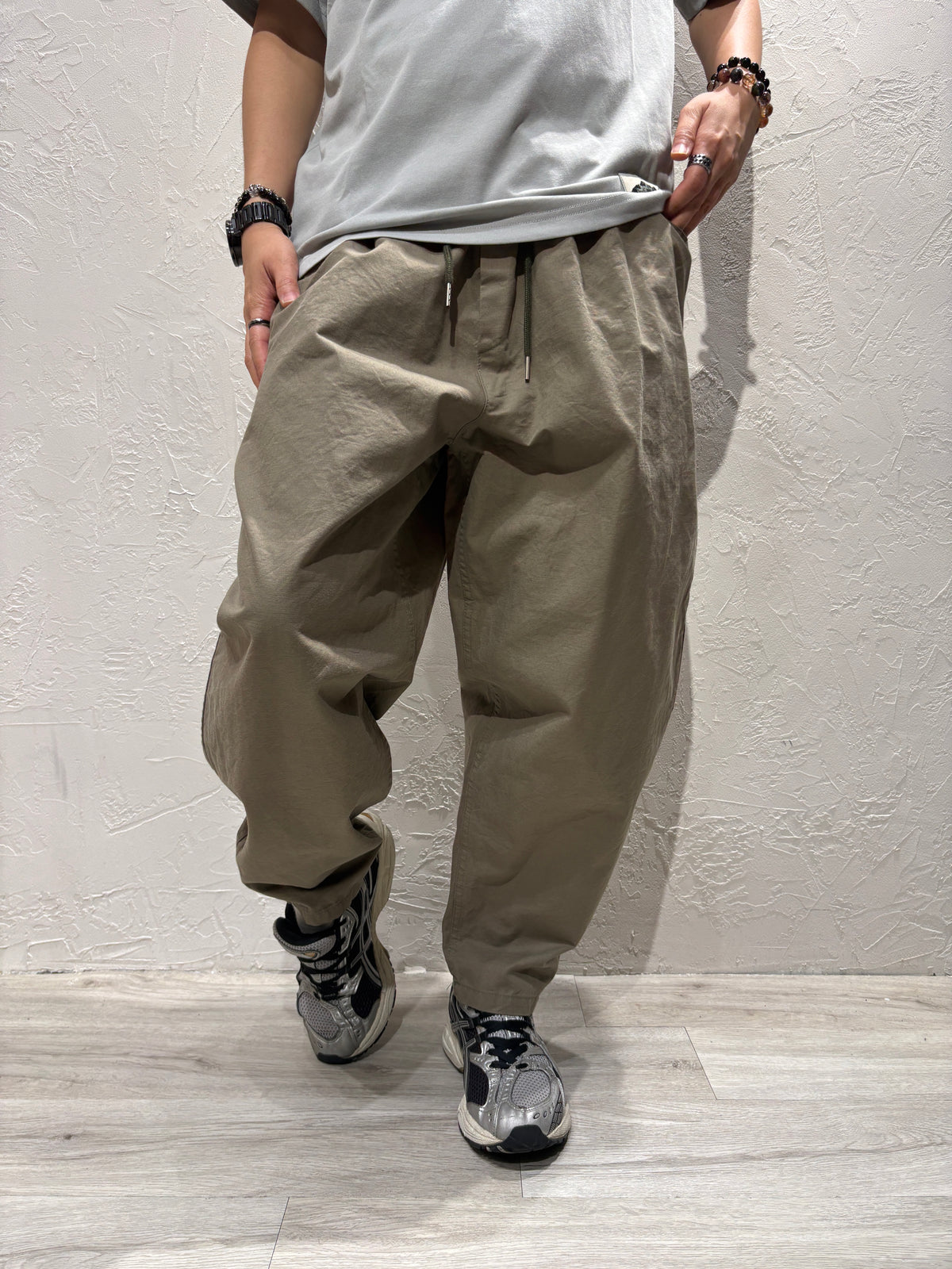 Bubble Cut Plain Color Pants