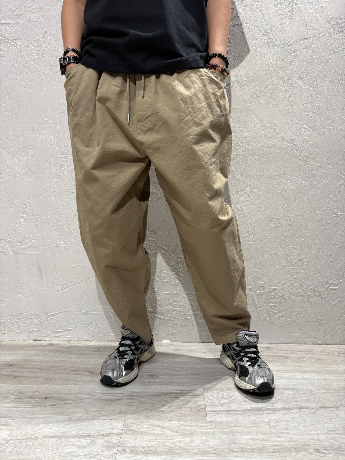 Bubble Cut Plain Color Pants