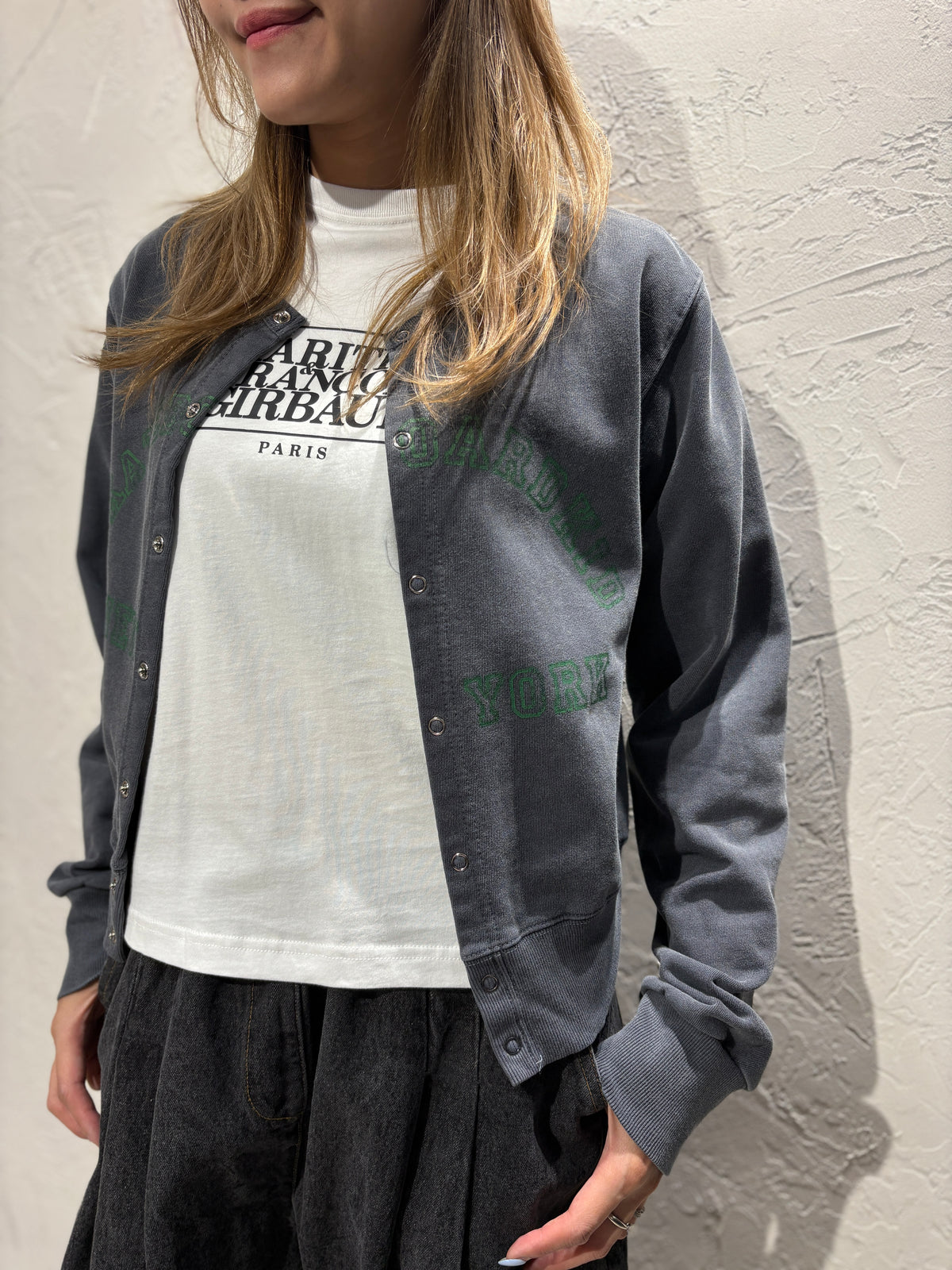 Text Print Cardigan