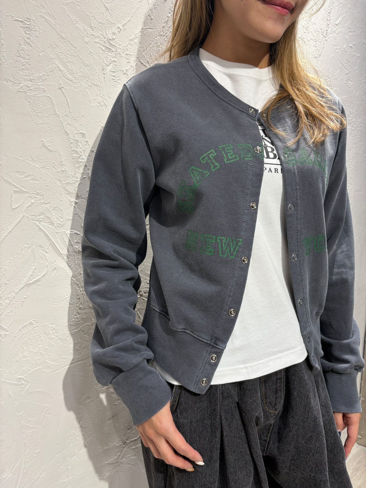 Text Print Cardigan