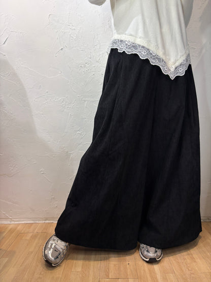 Corduroy Skirt-like Pants