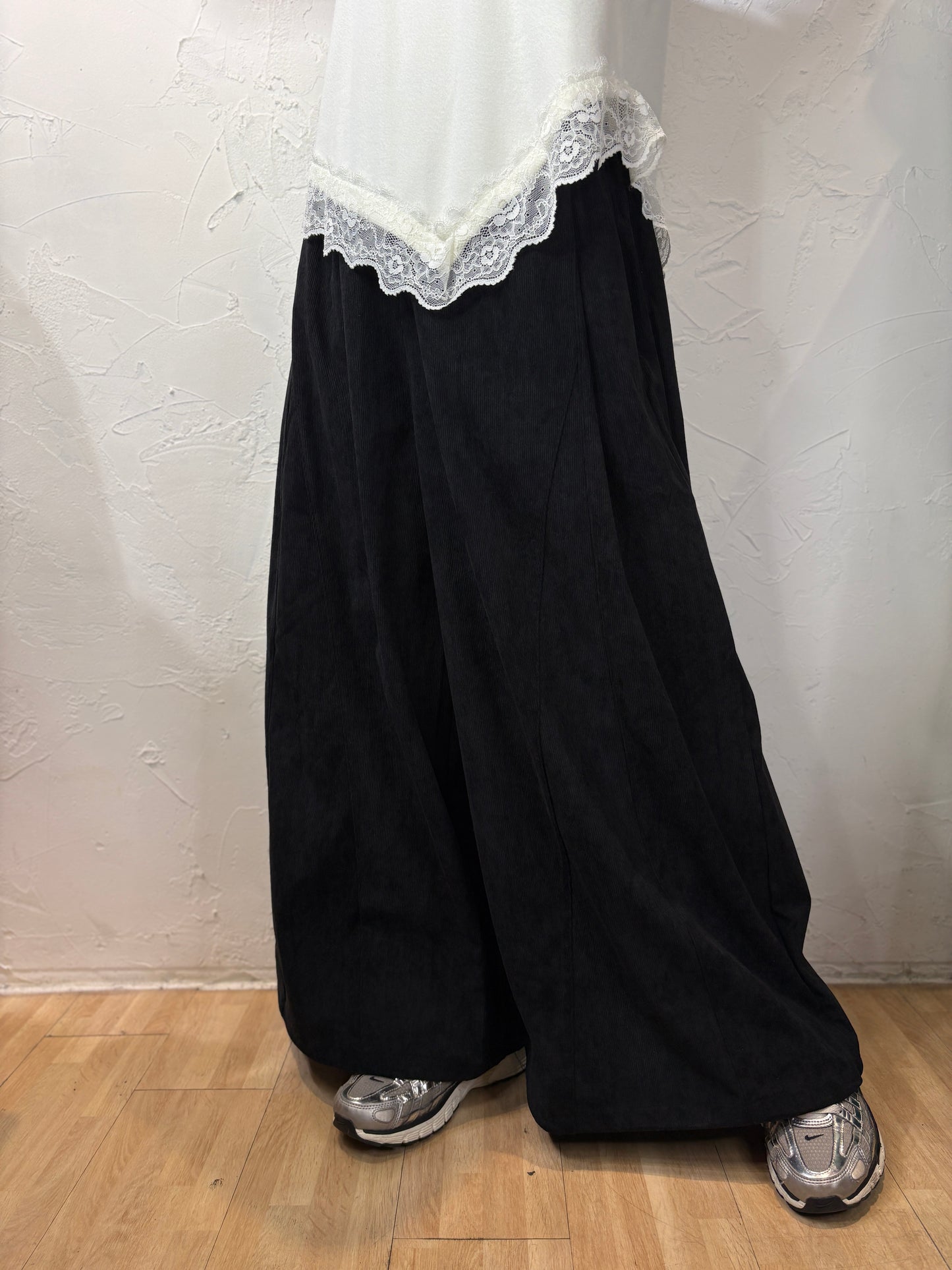 Corduroy Skirt-like Pants