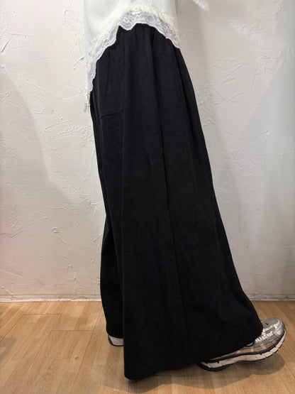 Corduroy Skirt-like Pants