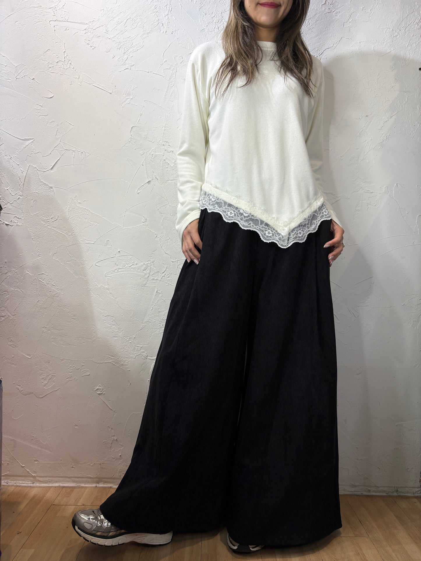 Corduroy Skirt-like Pants