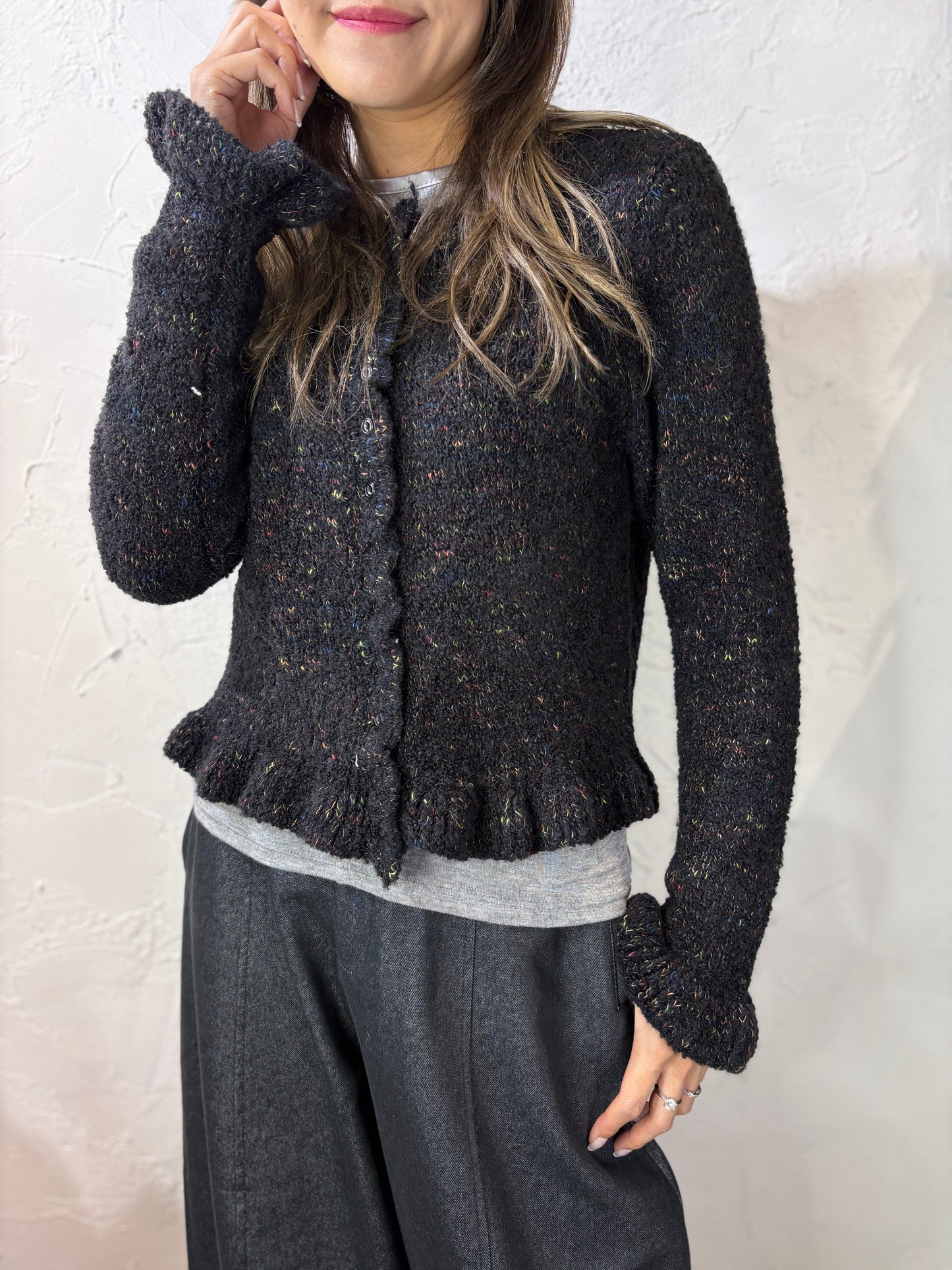 Mixed Color Knit Cardigan