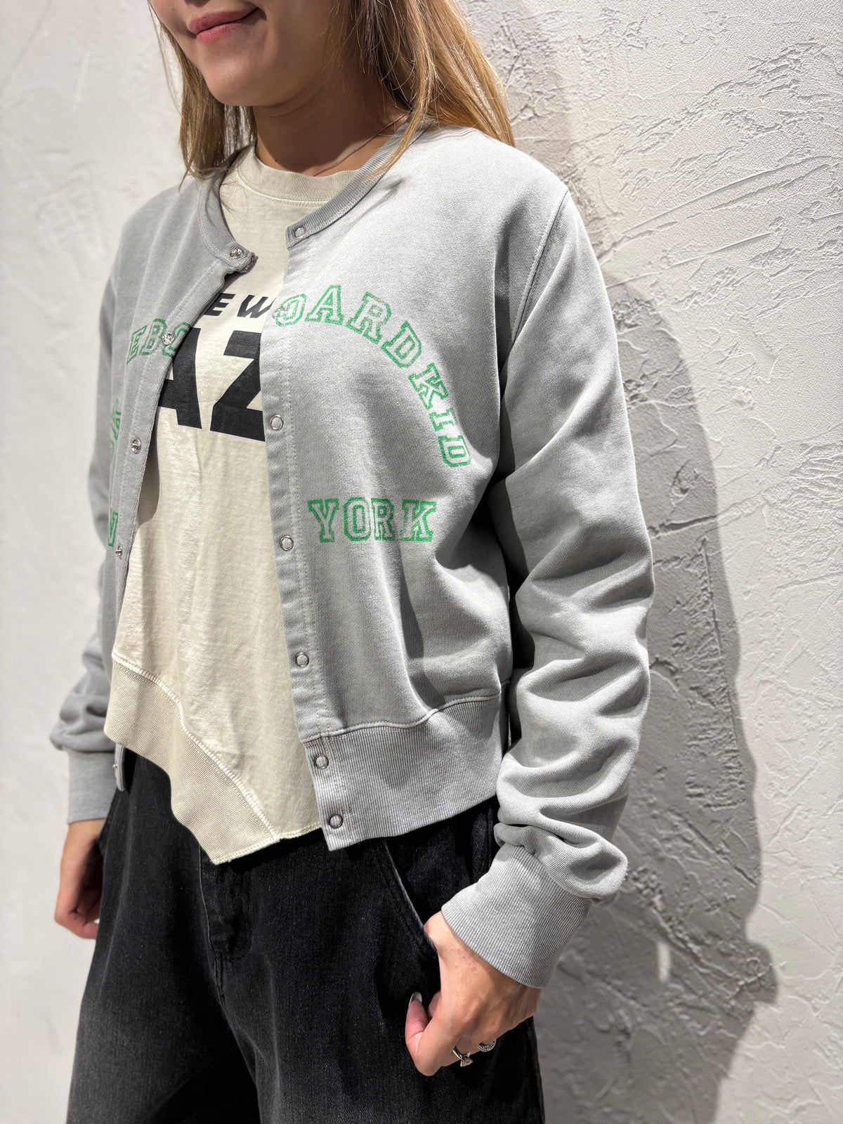 Text Print Cardigan