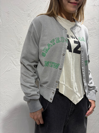 Text Print Cardigan