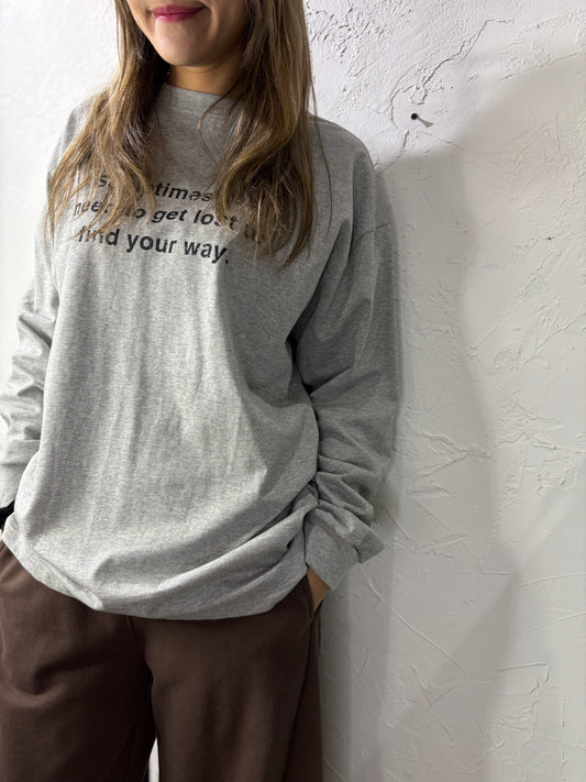 Text Print Long Sleeves Top