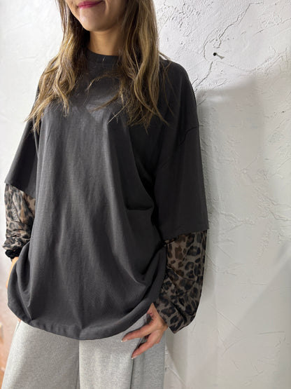 Leopard Print Sleeves Top