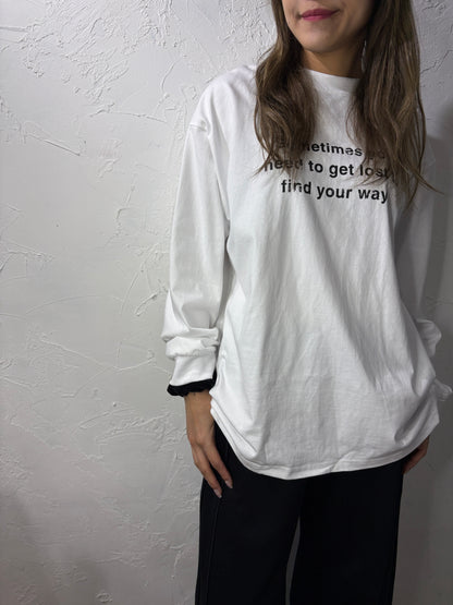 Text Print Long Sleeves Top