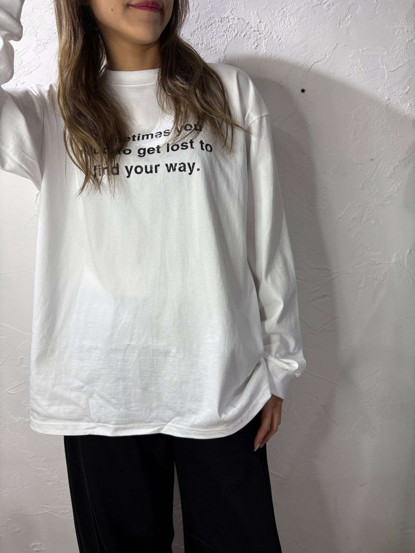 Text Print Long Sleeves Top