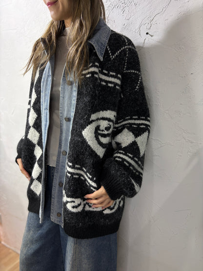 Mixed Denim Knit Jacket