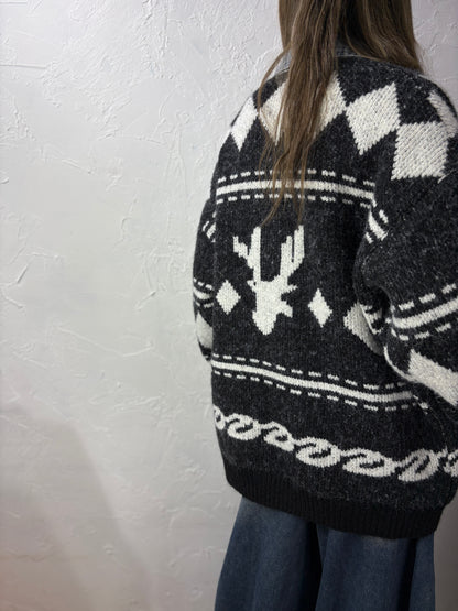 Mixed Denim Knit Jacket