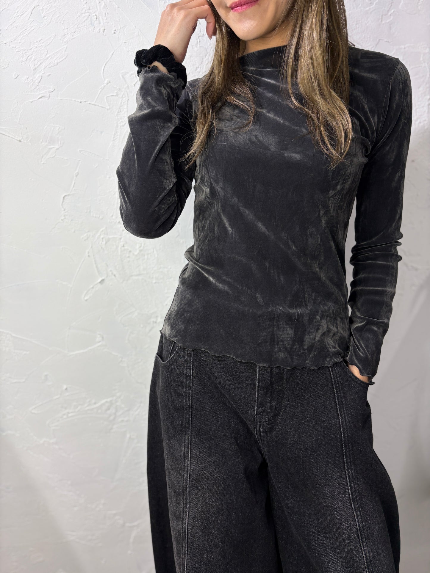 Velvet Long Sleeves Top