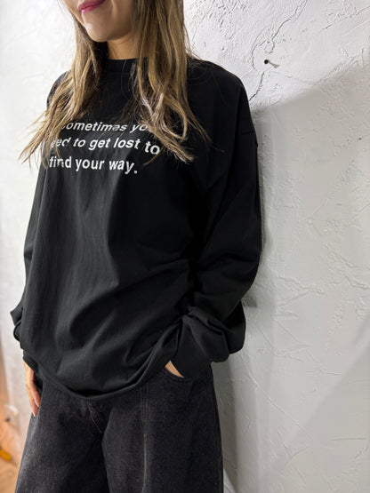 Text Print Long Sleeves Top