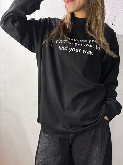 Text Print Long Sleeves Top