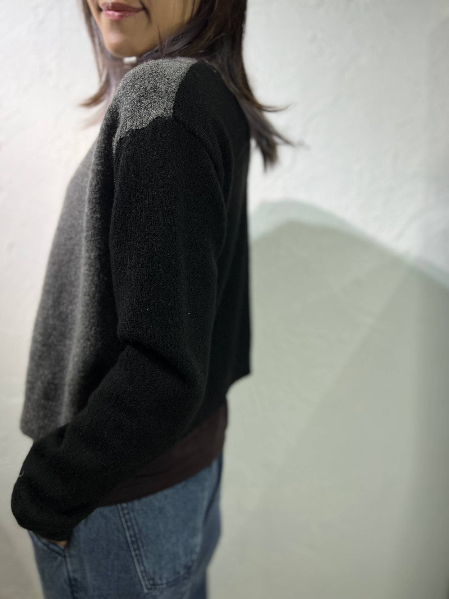 混色開襟衫