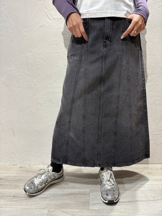 A Cut Denim Skirt