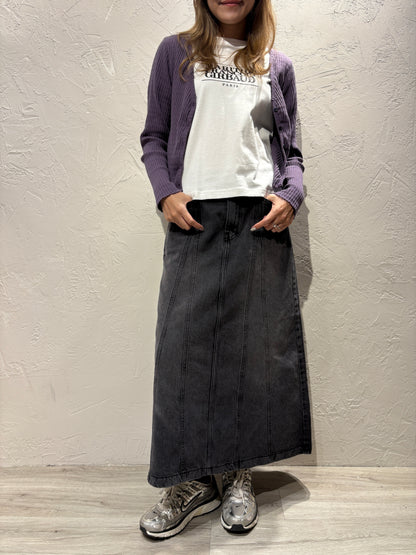 A Cut Denim Skirt