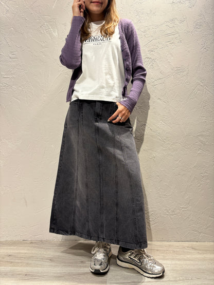 A Cut Denim Skirt