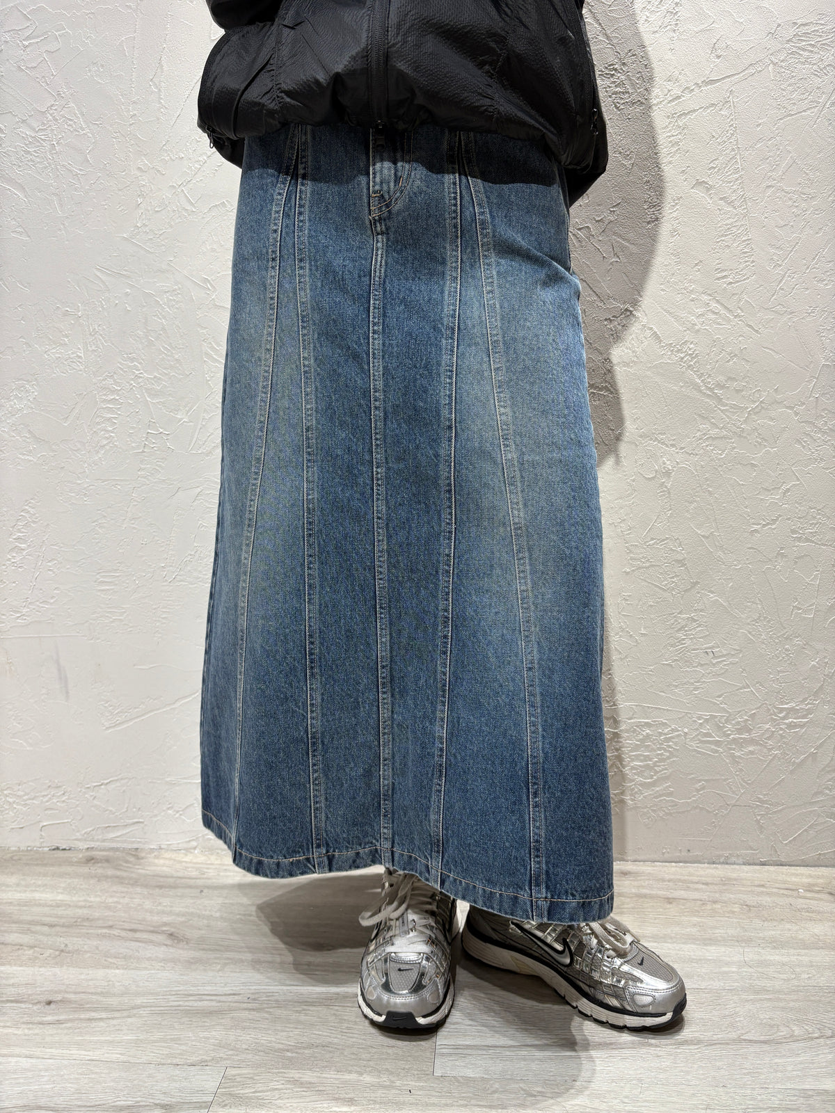 A Cut Denim Skirt