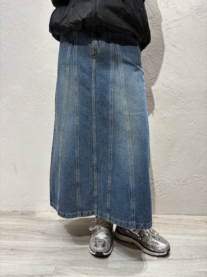 A Cut Denim Skirt