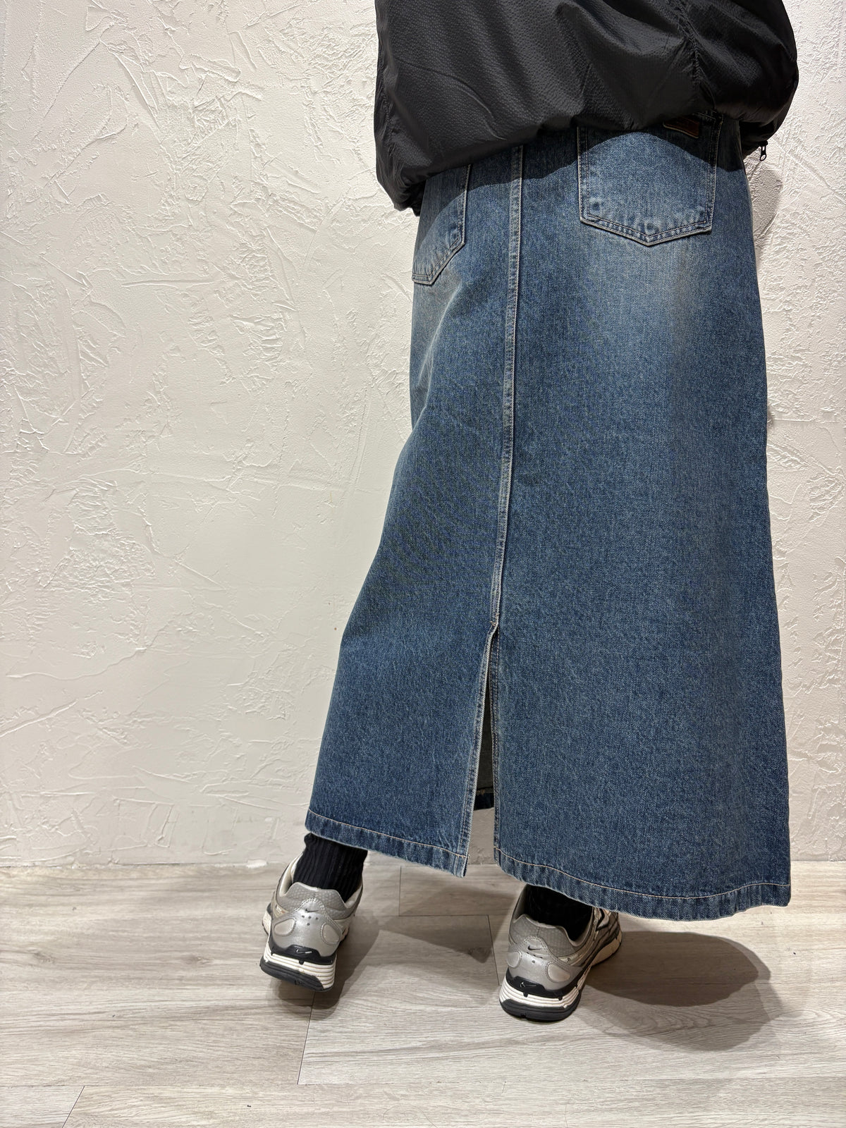 A Cut Denim Skirt