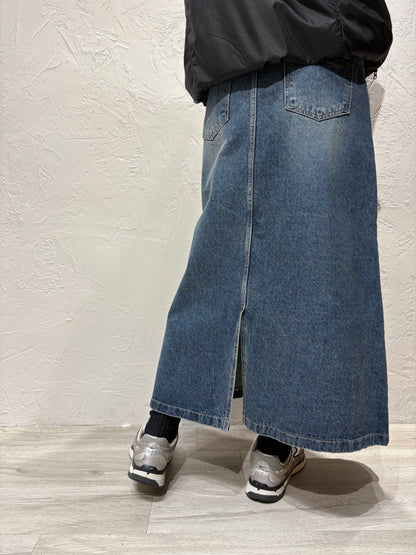A Cut Denim Skirt
