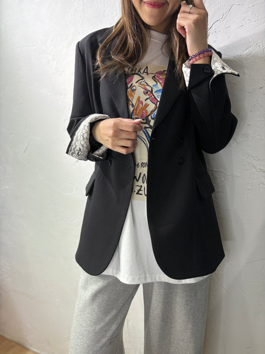 蕾絲袖西裝外套