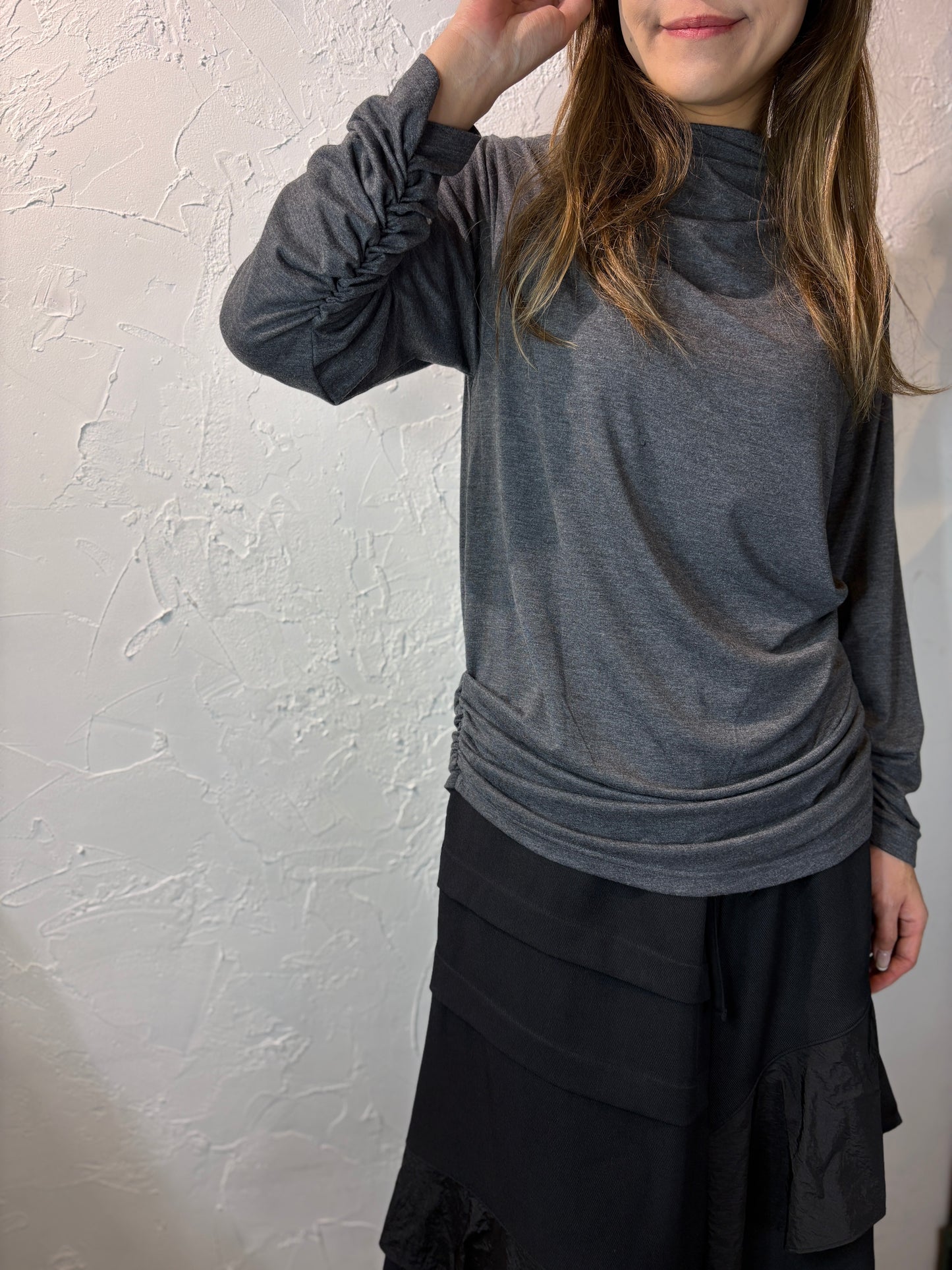 Pleated Long Sleeves Top